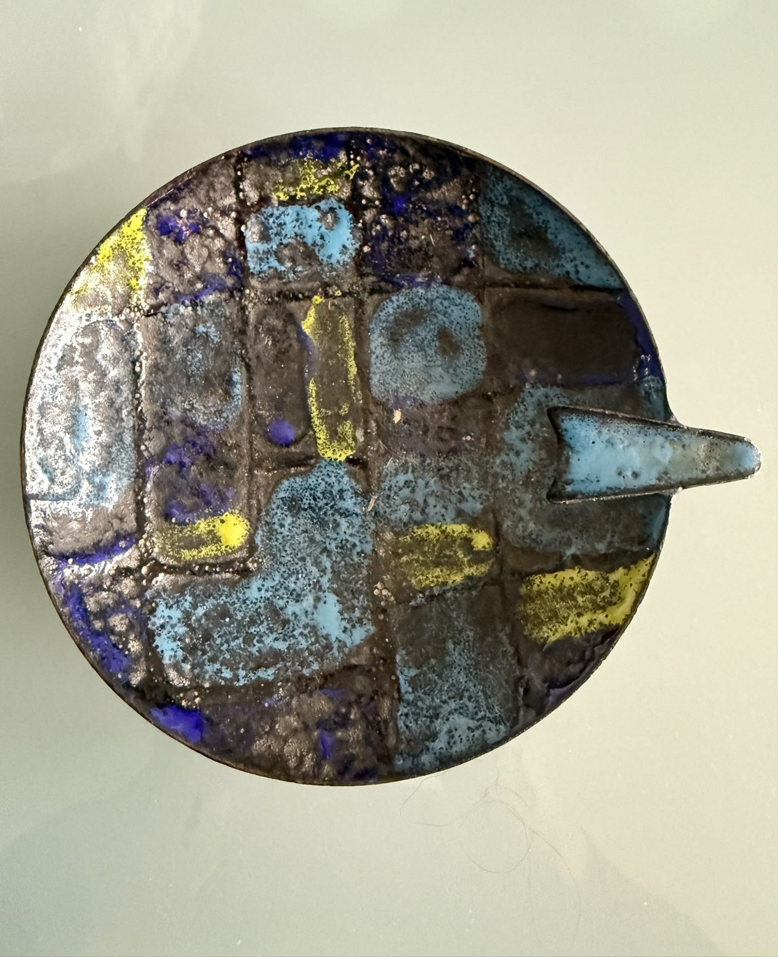 Mid Century MCM Vallenti Italy Metal/Enamel Ashtray