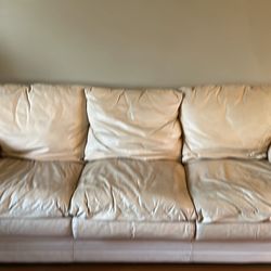 Off White Leather Sofa  FREE