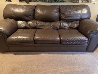 Genuine Leather Sofa, Loveseat, Oversized Chair & Ottoman – Complete Set