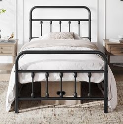Twin Metal Bed Frame - Black