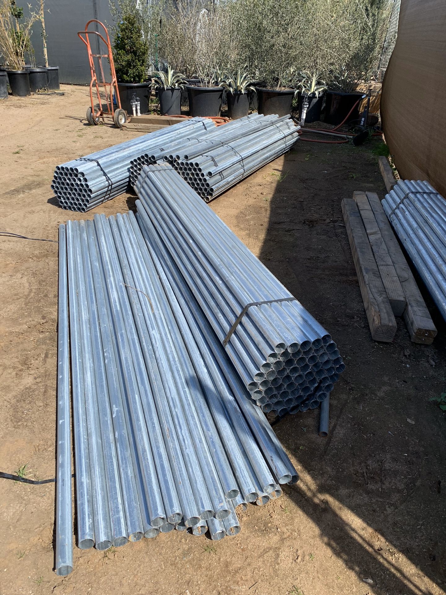 New galvanized fence post 8 feet by 1 5/8 inches