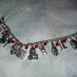 BRAND NEW HORROR SILVER CHARM BRACELET