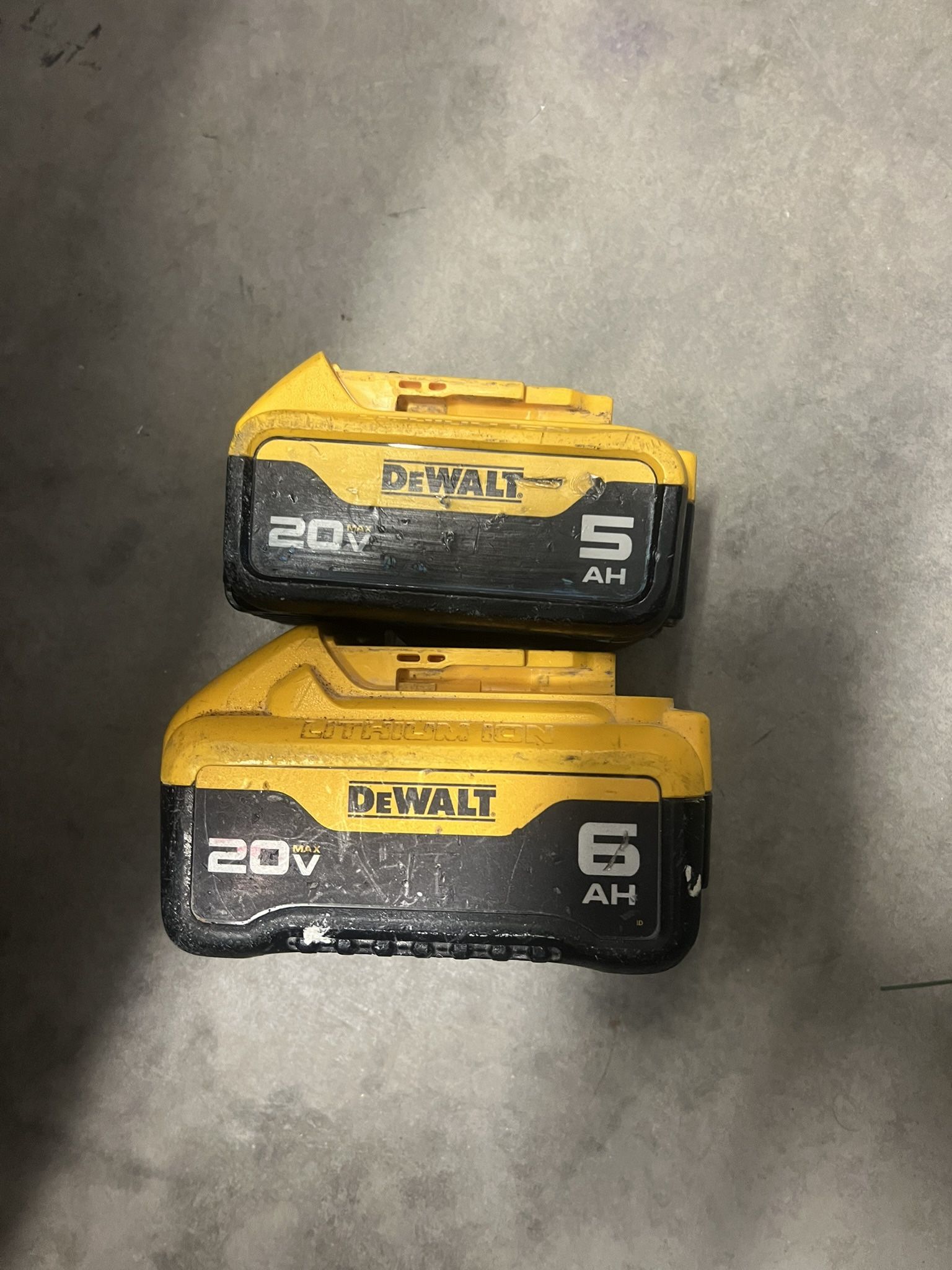 Dewalt 20v Batteries 5AH & 6AH