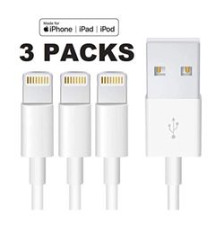 3 Packs - Apple MFi Certified Charge and Sync Lightning to USB Cable Compatible with iPhone X/8/7/6s/6/plus/5s/5c/SE,iPad Pro/Air/Mini,iPod Touch, Ph