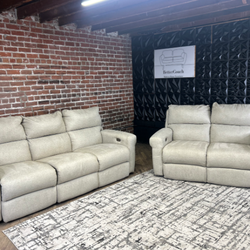 Free Delivery- cream recliner couch/sofa + loveseat