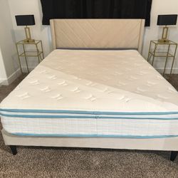 Queen Bed frame And Mattress 