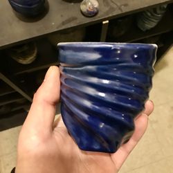 Blue Ceramic Cup Handmade 