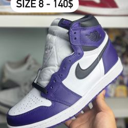 Jordan 1 Court Purple size 8