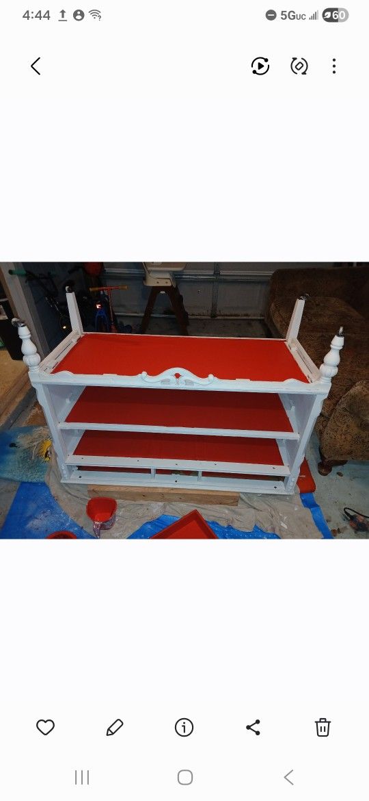 Refurbished Red Bottom Mobile Dresser (Dorthy)