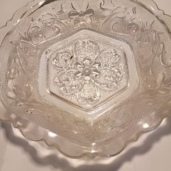 Vintage depression glass candy bowl