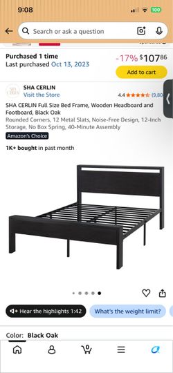 Sha cerlin full size bed frame