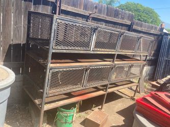 Massive Vintage Industrial Mesh Locker Cabinet