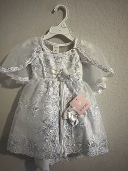 Tip Top Kids Baby Girl White Lace Dress