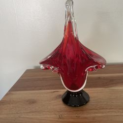 Mid Century Modern Red And Black Murano  Glass From The 50’s 