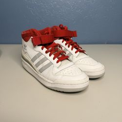 Adidas Forum Mid Scarlet Red Gray and White Men Size 10.5 