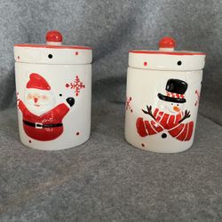 Vintage Santa And Vintage Snowman Cookie’s Jars