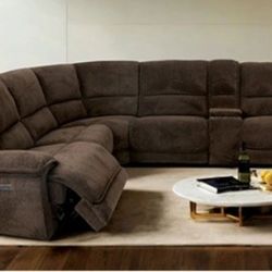 Brand New Brown Super Plush Power Reclining Sectional Sofa 