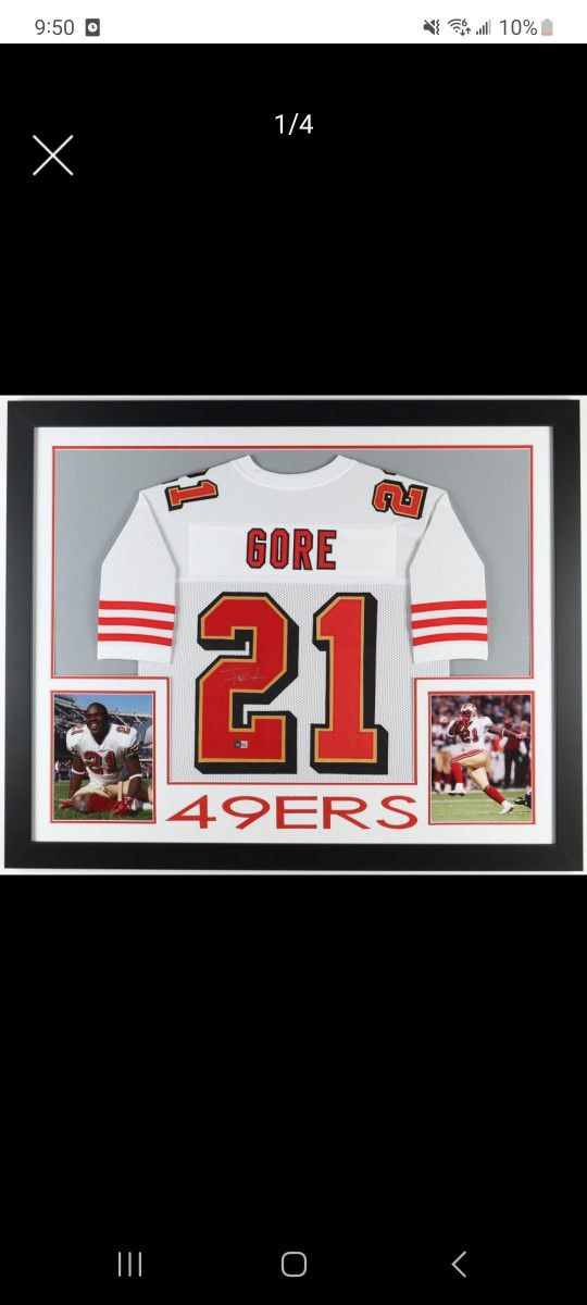 Frank Gore Signed Jersey Framed