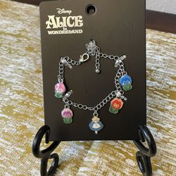 Disney Alice In Wonderland Flower Charm Bracelet