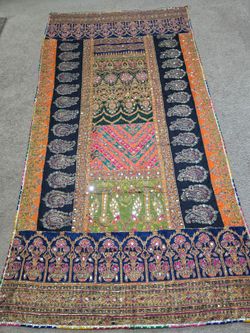 Pakistani Silk dupatta with original mirror work