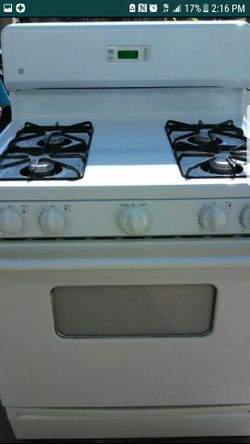 GE Stove in white.