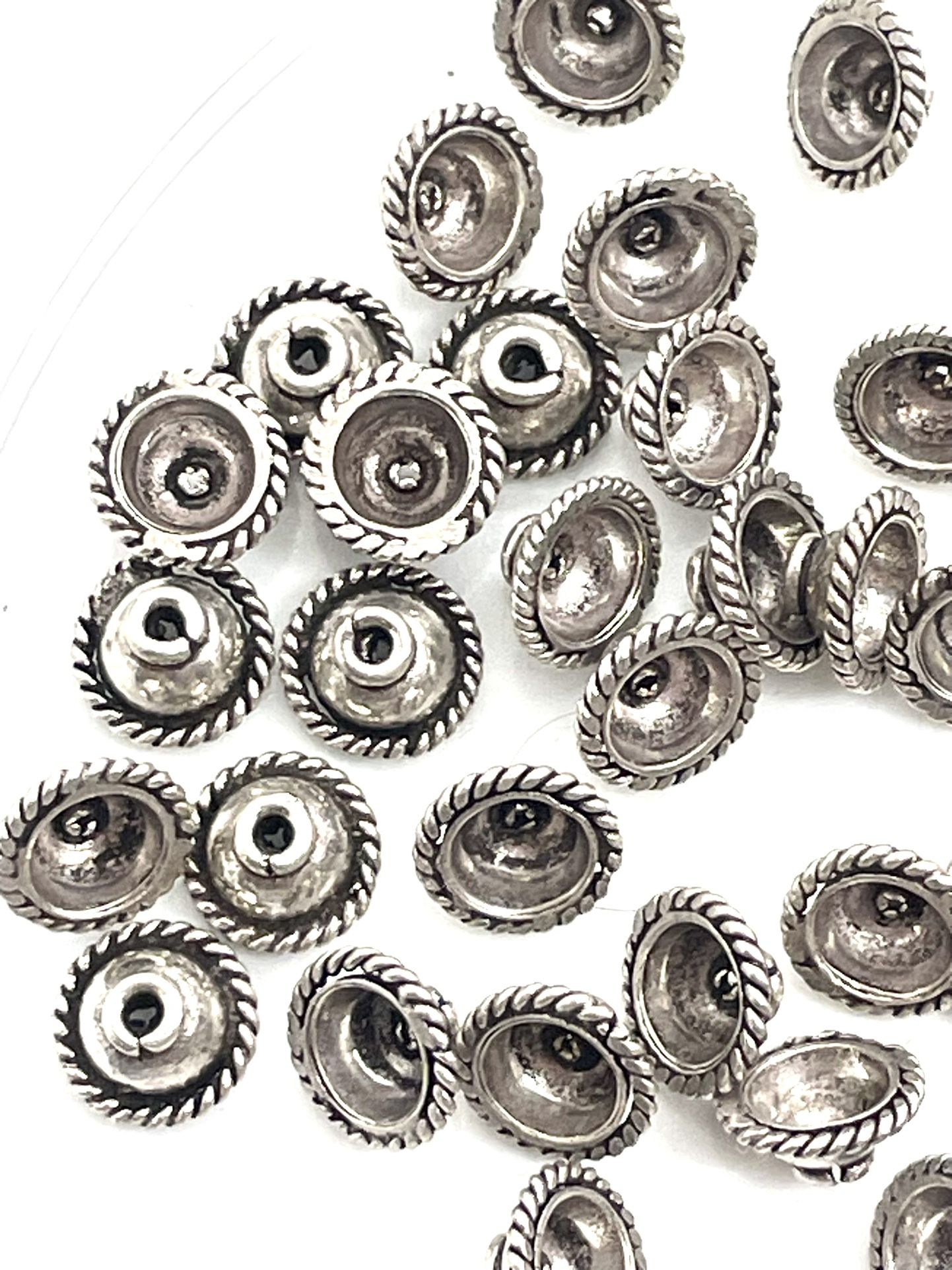 Sterling Bali Bead Caps