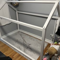 Twin House Bed White
