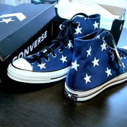 Rarity Converse Bran New High Tops Navy White Stars 10.5 Mens