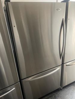 Whirlpool Bottom Freezer Stainless Refrigerator Fridge
