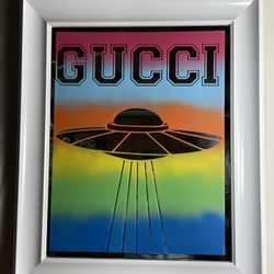 Pop-Art Painted Gucci Mirror - Large