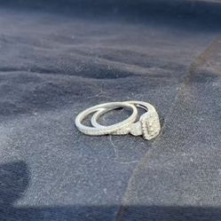 Diamond Engagement Ring and Diamond Band