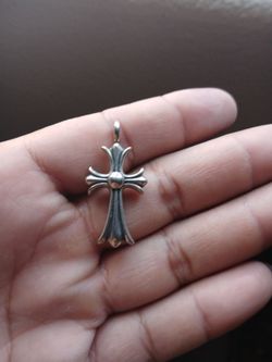 Chrome Hearts Baby Fat Cross Replica Pendant- .925 Silver Style