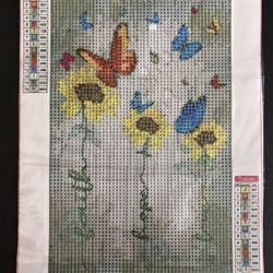 New Diamond Painting Kit Flowers With Butterflies 