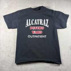 Vintage Alcatraz Psycho Ward Outpatient Men’s Size Medium Black T Shirt #7A