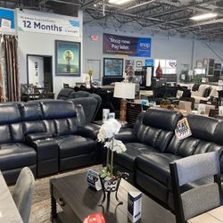 Leather Sofa Loveseat 💙☁️ $1,899