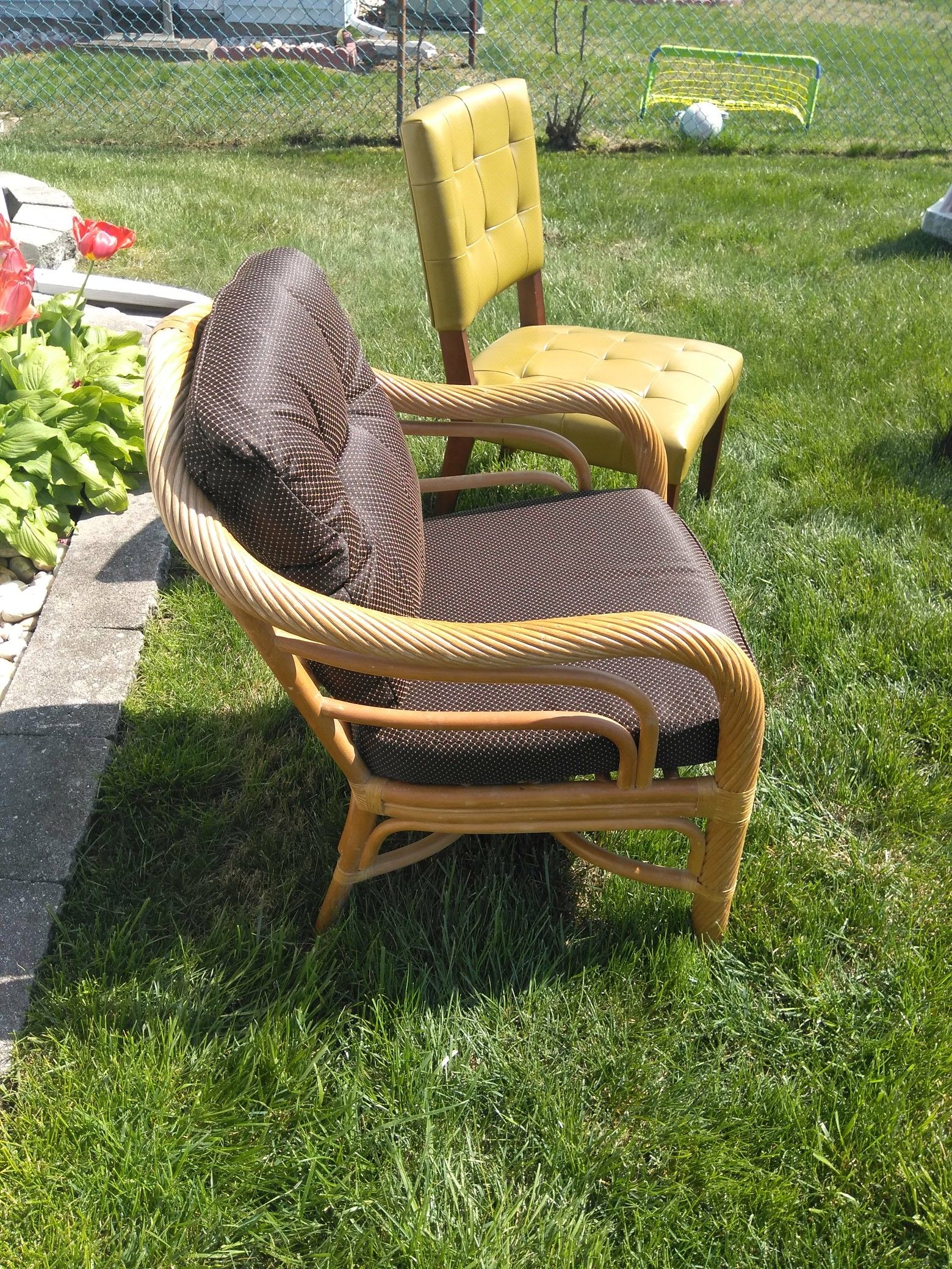 Indoor Outdoor Chair with Custom Upolstrey Cushions Coverings