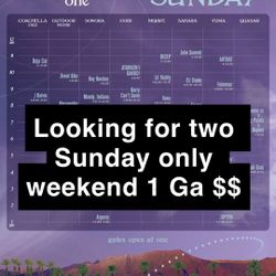 Wanted: Sunday Only Coachella Weekend 1