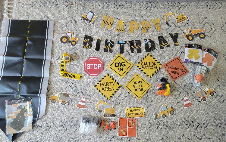 Construction Birthday Party Decor Bundle