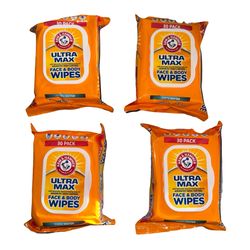 Arm & Hammer Ultra Max Face & Body Wipes 30ct Cool Water – 4 Pack New