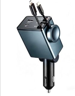 Brand new Retractable Car Charger, 87W USB C Fast Charge
Built-in Apple Watch Wireless Charger, 5 in 1, For iPhone 17 16 15 14 Samsung Galaxy, Road Tr