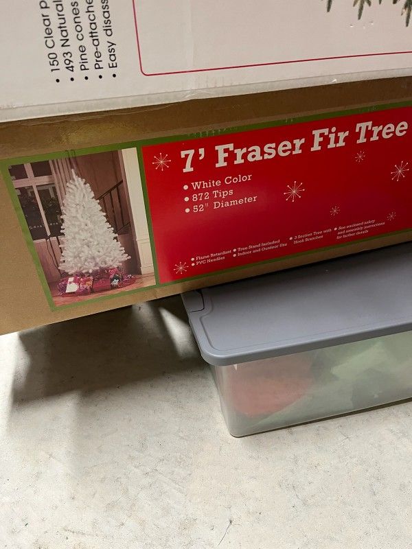 (2) 7 Feet White Christmas Trees