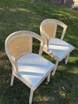 Pair of Cane Back Accent Chairs