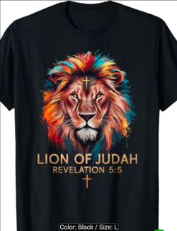 Lion of judah tshirt unisex size:L