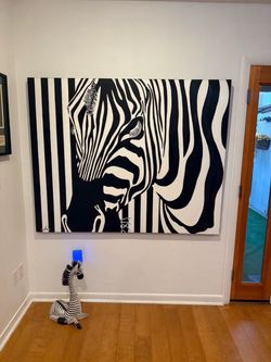 Original painting zebra 4 ft x 5 ft