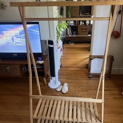 Bamboo Garment And Shoe Rack