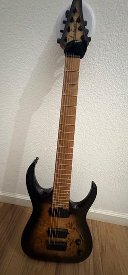 Jackson Pro Plus Series Signature Misha Mansoor Juggernaut HT7P Black Burst Burl Solid Body Electric Guitar