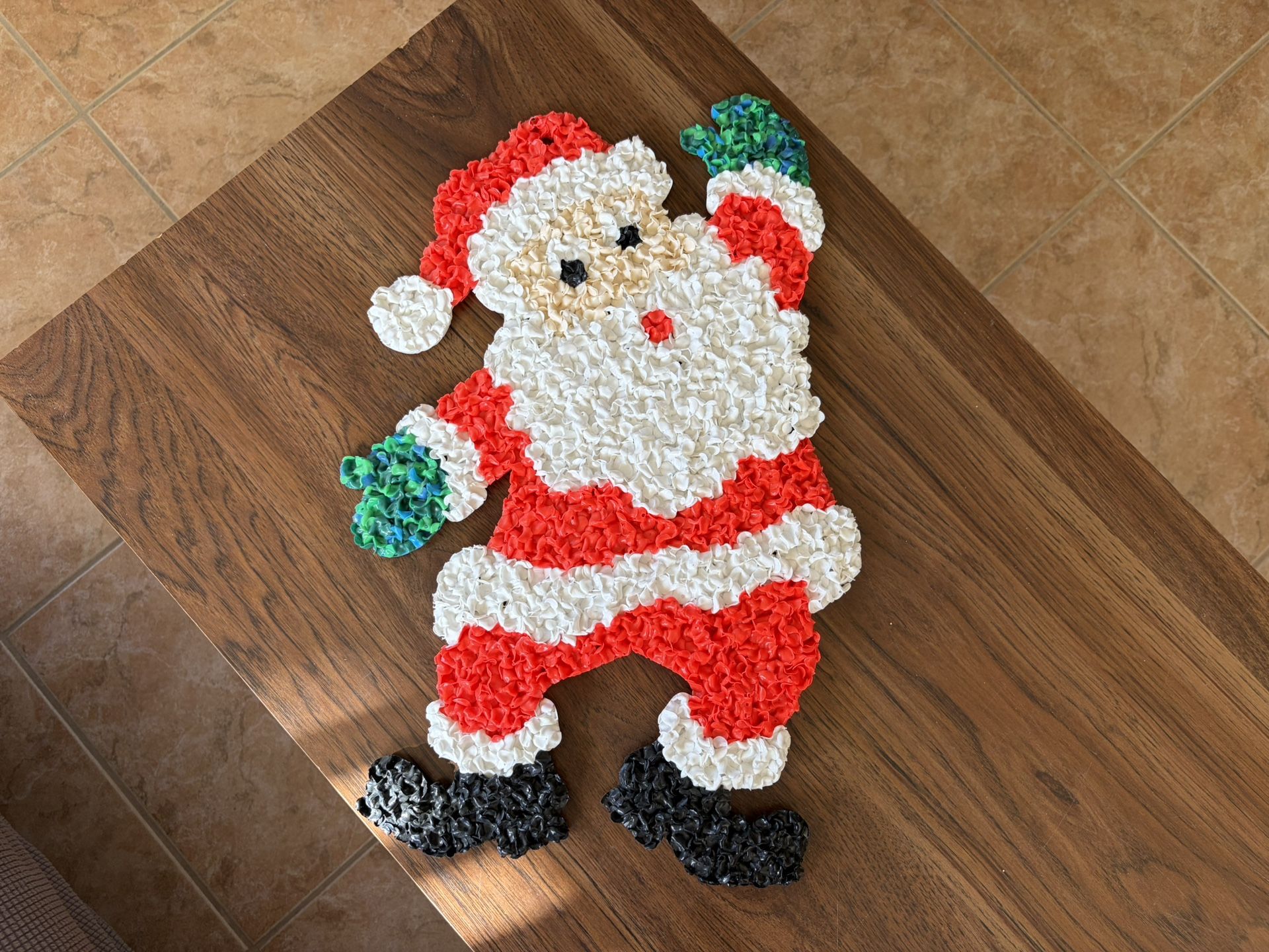 Vintage Christmas Melted Popcorn Santa