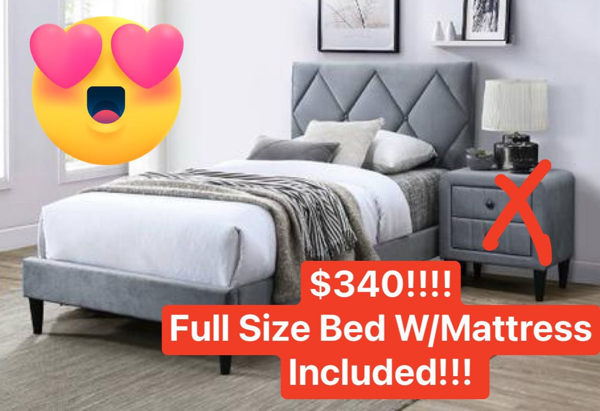 New Full Size Bed Frame With Mattress Included!!!