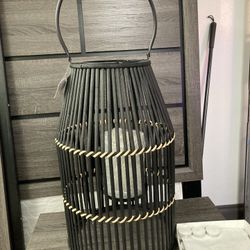 Brand New Black Wicker Lantern