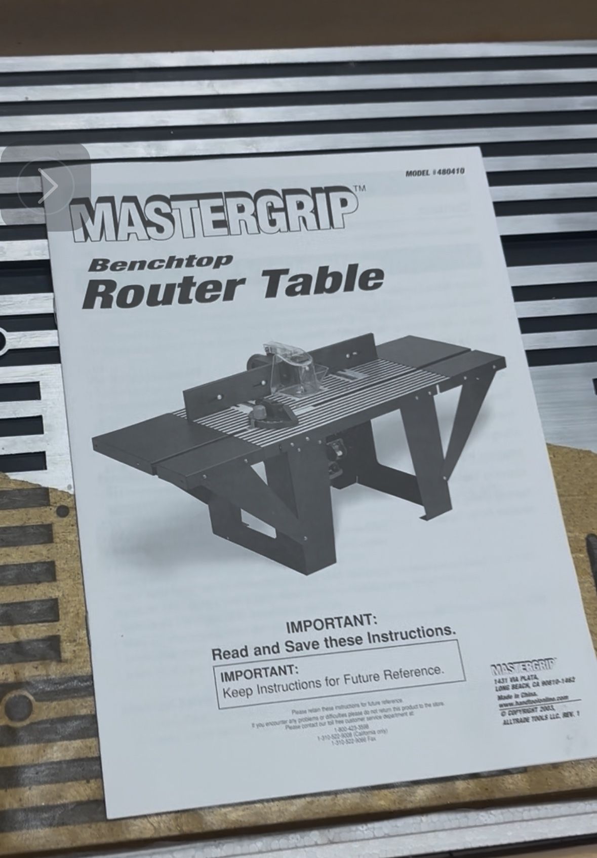 Maatergrip Benchtop Router Table
